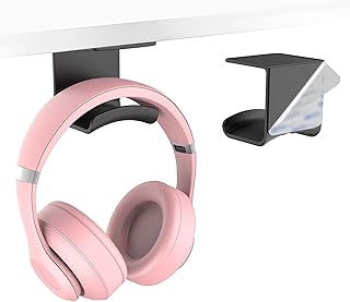 Cozycase Headphone Holder Hanger - Stick-On Headphone Hook on Wall or Under Desk with Strong 3M Adhesive Pad,Universal Headset Holder Perfect for Most of Gaming Headphone up to 2.2 lb