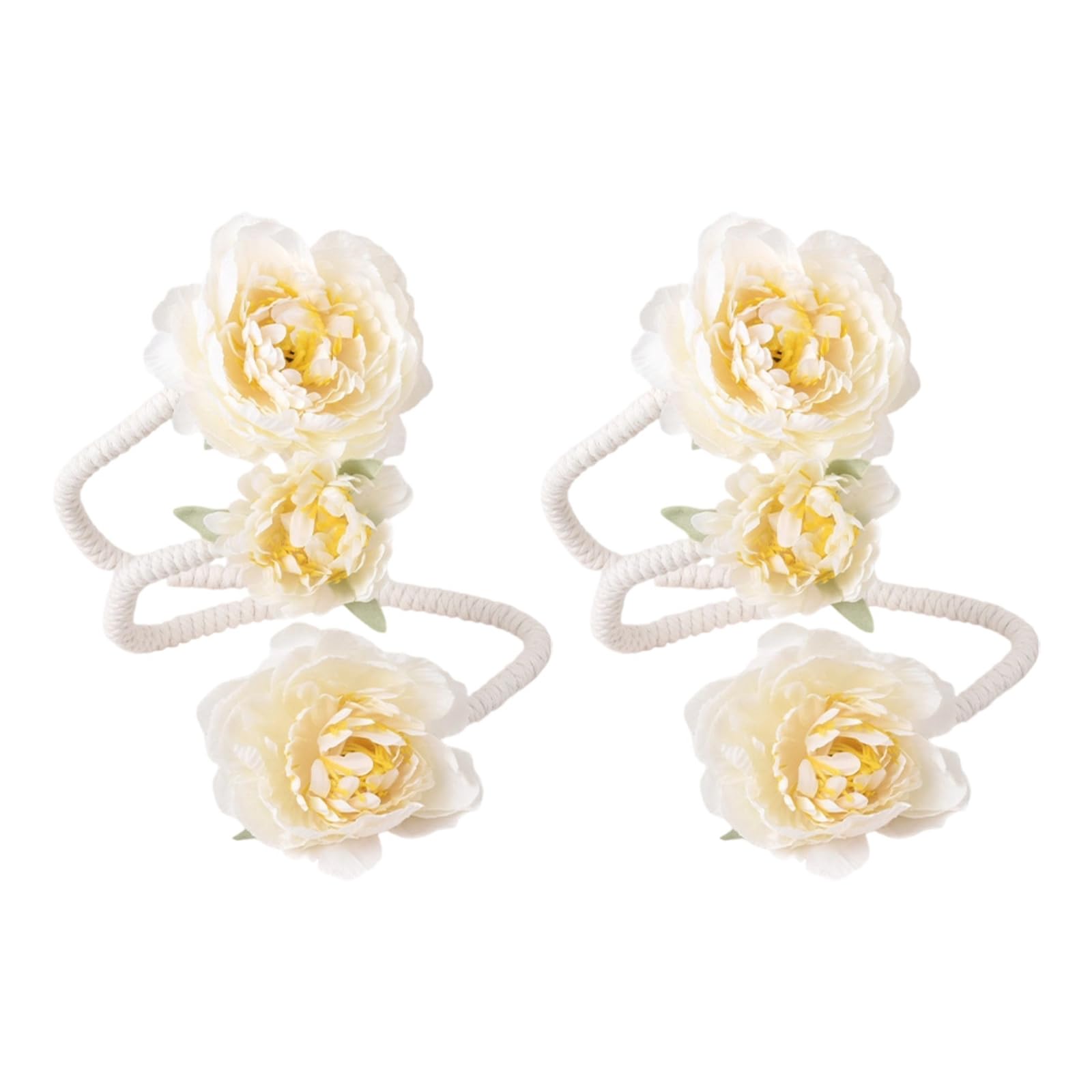 2Pcs Artistic Artificial Flower Curtain Buckle Adjustable Tiebacks for Home Decors Window Drapery Floral Holdbacks Tie Flower Curtain Tieback