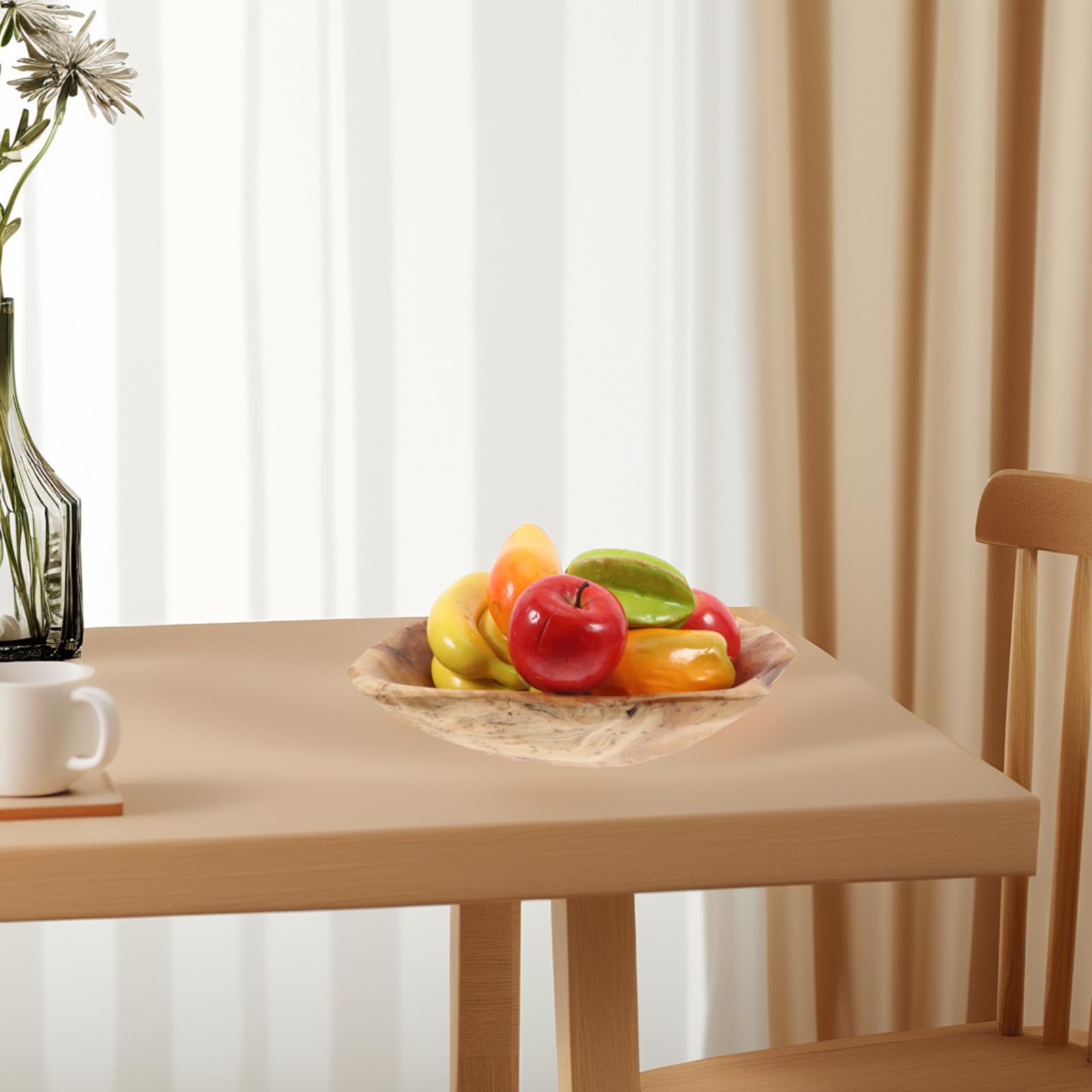 Dekorative Holzschale Obstschale Unregelmäßig, Handgeschnitzt, Landhausstil