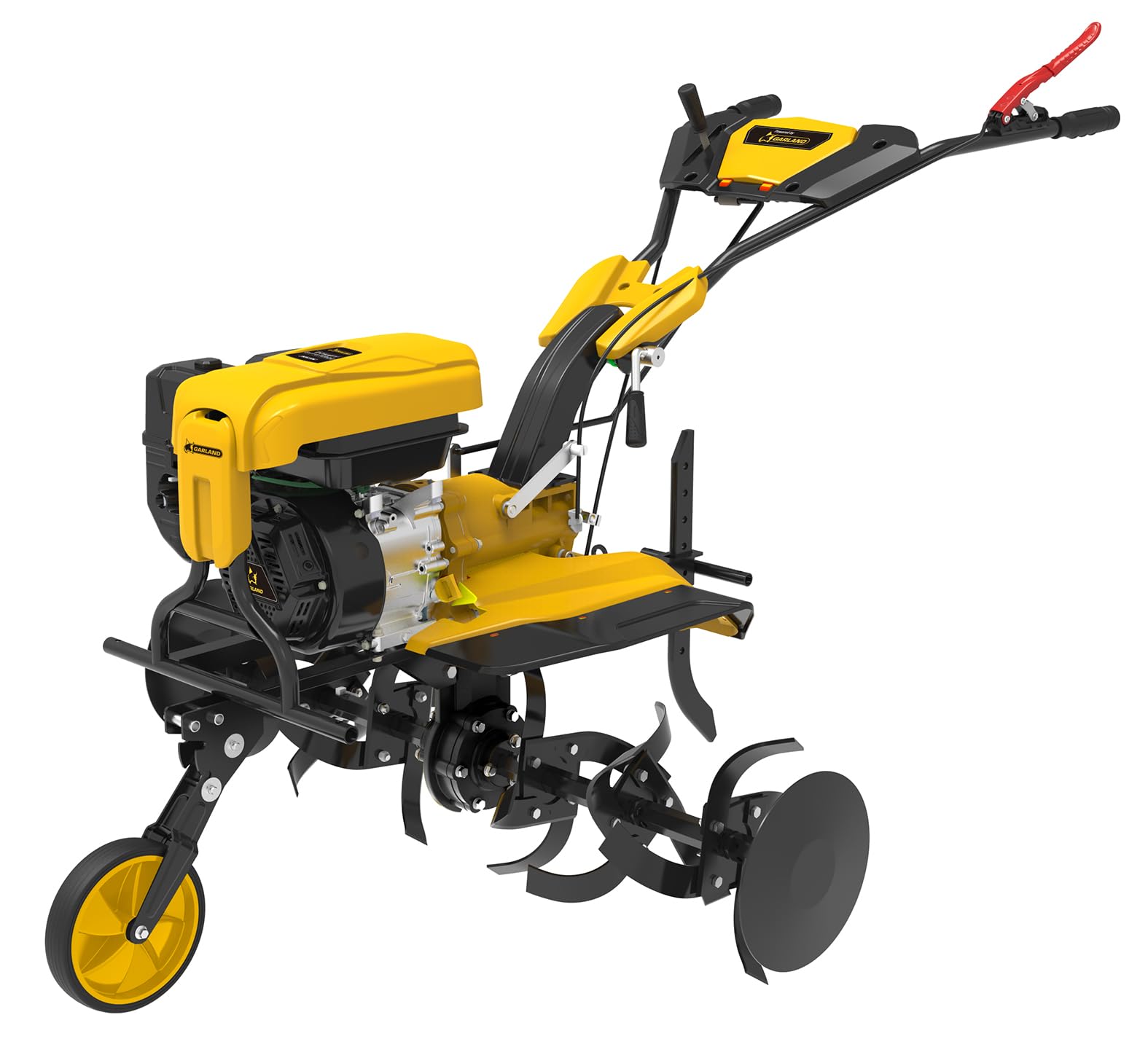 GARLAND Donkey 8116 NRQG-V24 - Motoazada Gasolina 4T 225cc, 116 cm Ancho de Trabajo, transmisión Directa, 6 Fresas con Eje Hexagonal, Discos protegeplantas, labranza Profesional.