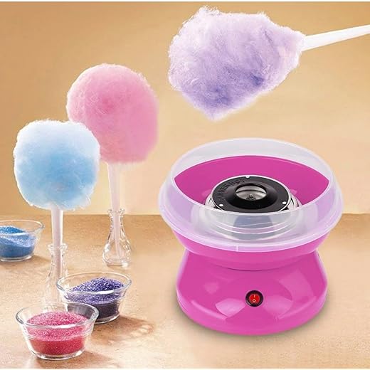 RICHTOTS Premium Sweet Cotton Candy Making Machine Cotton Candy Maker Automatic Mini Hard and Sugar Free Countertop Floss Maker with Sugar Spoon + Candy Floss Sticks - Multicolor