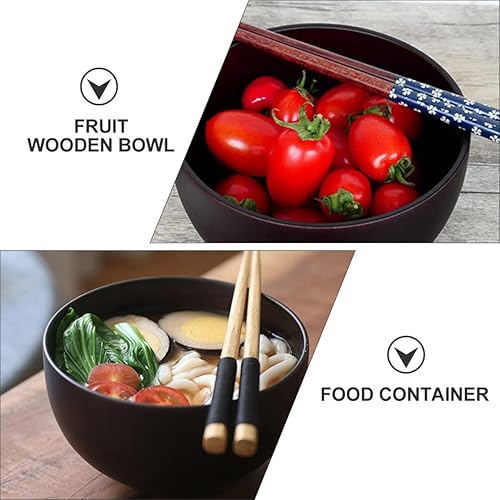 Miniatura 7 de Tazón de madera de azufaifo Tazón de frutas Tazón de madera Cuenco de madera para servir Tazones de postre Recipientes Tazón de comida Bocadillos