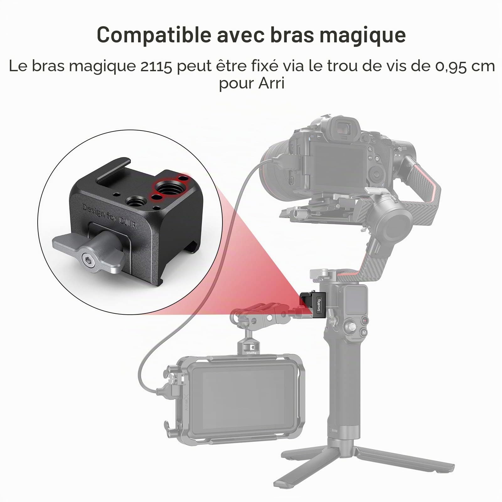 SMALLRIG NATO Clamp Accessory Mount pour DJI RS 4 /RS4 Mini/RS 4 Pro/RS 3 Mini/RS 3 / RS 3 Pro/RS 2 / RSC 2-3025