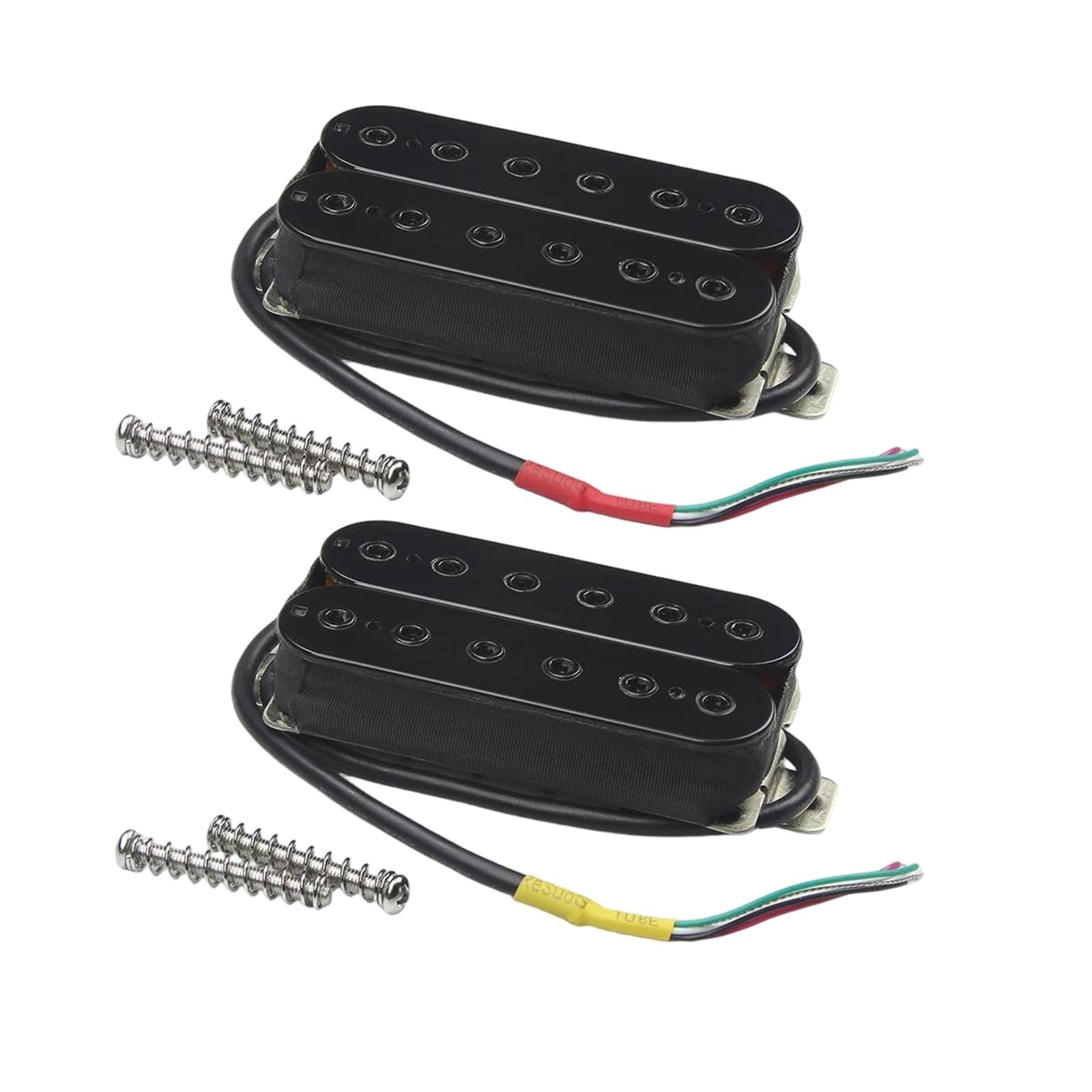 Pastilla De Guitarra Eléctrica Profesional Pastilla Humbucker Para Guitarra Eléctrica Alnico 5 2 Uds | Mástil negro+puente para accesorios de piezas de guitarra