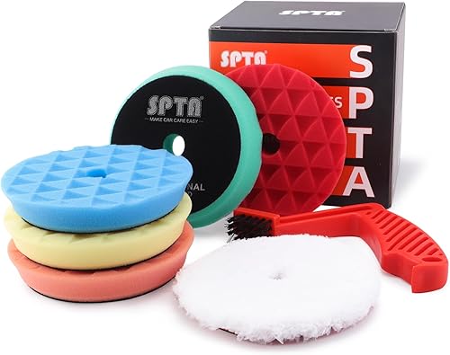 Almohadillas de pulido, 5 almohadillas pulidoras orbitales de 6 pulgadas y 5.906 in y 1 almohadilla de pulido de microfibra, almohadilla de pulido