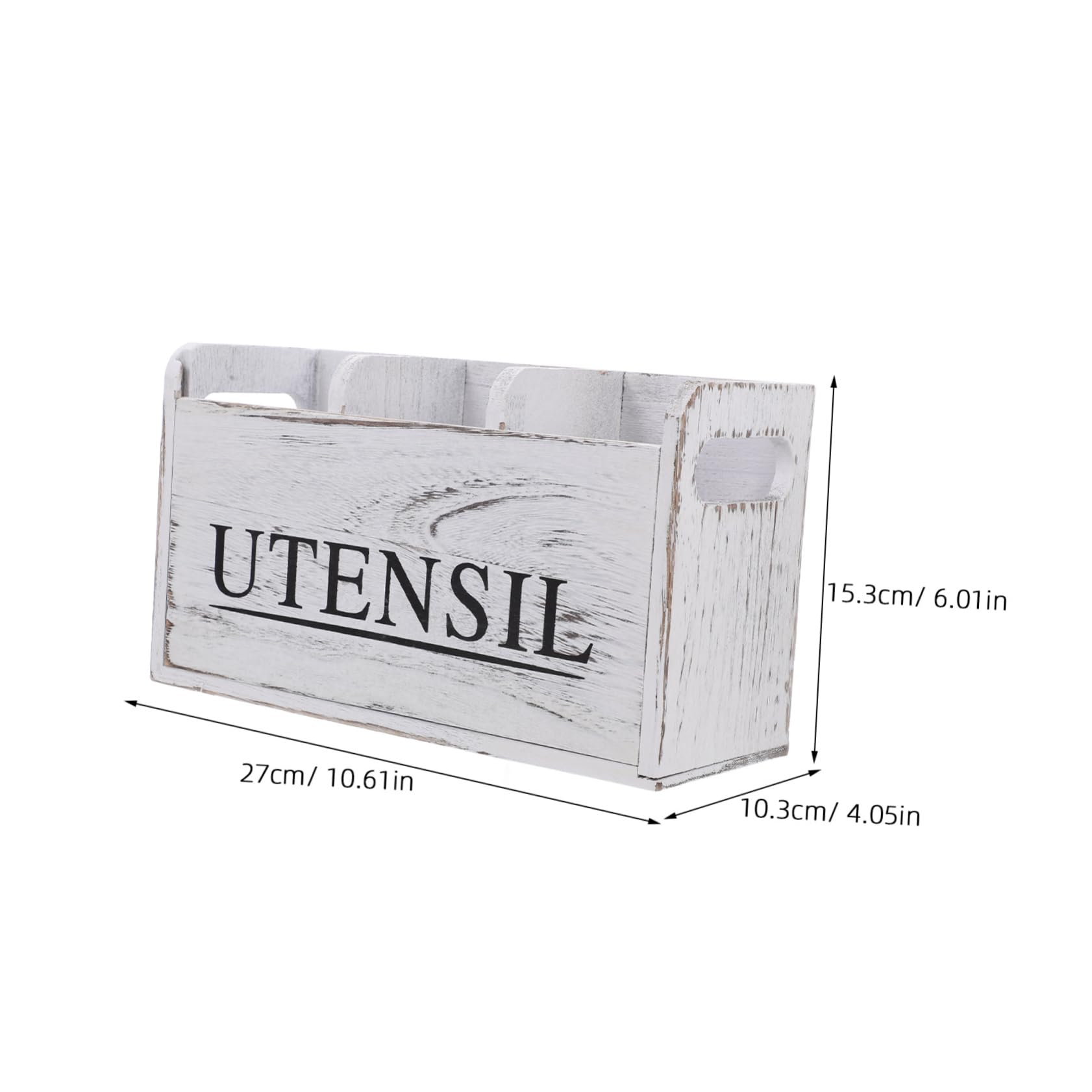 OUNONA Kitchen Cutlery Storage Basket Counter Top Organizing Utensil Holder Wooden Kitchen Utensil Storage Compartments