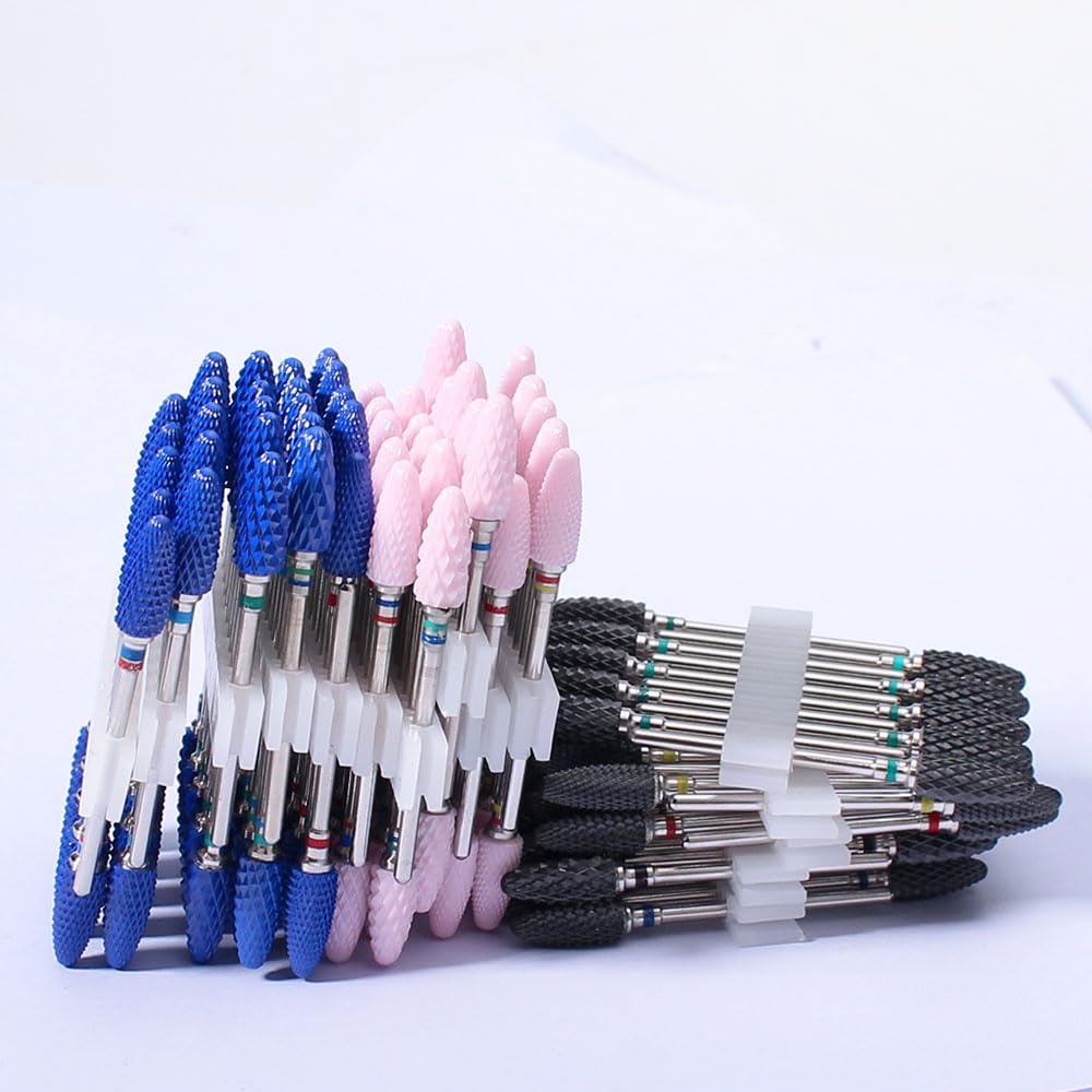 MyncbD Punta da Trapano 10 pz/Set Blu Rosa Ceramica Fresa per Unghie Fresa per Trapani per Manicure cuticola elettrica Rimuovere Macchine Utensili per Manicure (Color : 10pc-Pink 2)