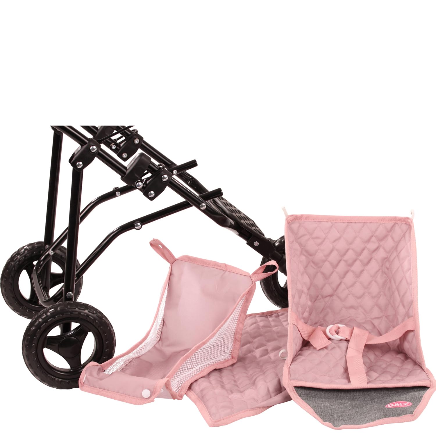 Götz 3403369 3-Rad Buggy Soft Mood Puppenwagen klappbar für Puppen | Zubehör für Babypuppen Gr. S/M/L 30-48 cm, Stehpuppen Gr. XS/XM/XL 27-50 cm, Schiebehöhe ca.54 cm, für Kinder ab 3 Jahren