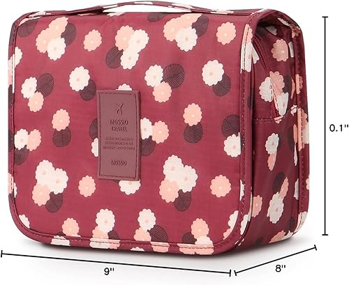 Miniatura 19 de Mossio Neceser colgante – Organizador grande de viaje de maquillaje cosmético para hombres y mujeres con gancho resistente Blanco