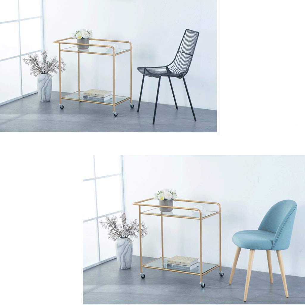 Carrelli, Carrello Multifunzione, Veicoli Portatili per il Riciclaio, Carrello da Portata Carrello da Cucina con Isola in Ferro da Cucina con Vetro Temperato, Carrello da Portata per Organizzazi