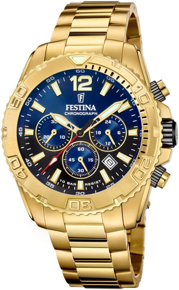 Festina 腕時計 タイムレス クロノグラフ F20684/2 スチール, ブレスレット  Amazonで販売中