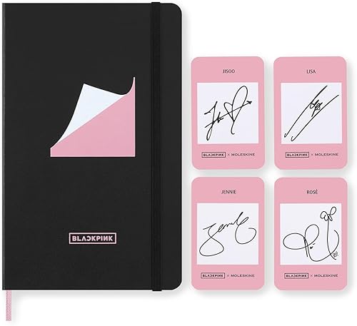 Miniatura 2 de Moleskine x BLACKPINK - Cuaderno de edición limitada, tapa dura, grande (5 x 8.25 pulgadas), a rayasforrado, negro, 240 páginas