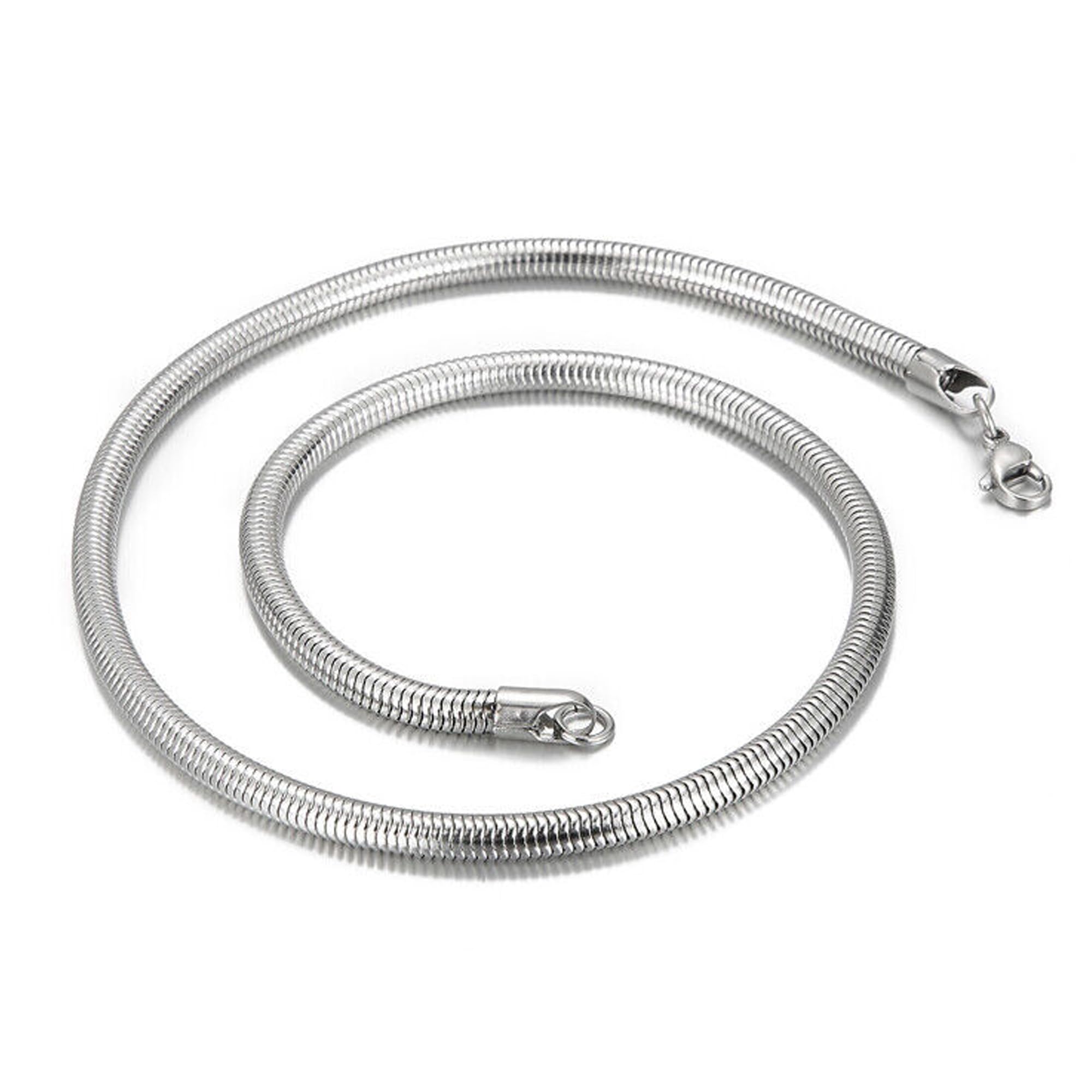 Fashion Frill Silver Chain For Men Stainless Steel Snake Design Necklace Chain For Men Women Jewellery (B0CXSLRYPL) Amazon Price History, Amazon Price Tracker