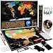Sellnaks Scratch Off Map USA World - Unique Designs Scratch Map World and USA with Capitals and Specific Signs - 2 Large Maps for Office, Bedrooms, Gifts - Bonus: 1 Guide of The World; 1 Guide of USA