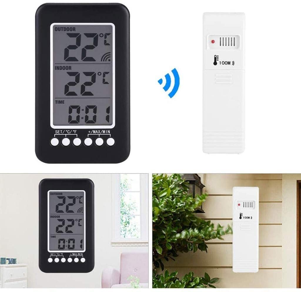 Termómetro for Exteriores al Aire Libre Monitor de Temperatura y Humedad inalámbrico con Monitor de Temperatura Exterior
