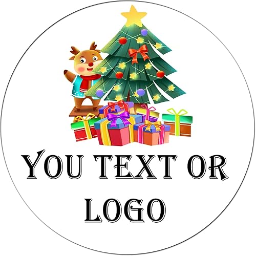 Calcomanías personalizables para negocios, 50-300 unidades, etiquetas adhesivas circulares con la frase "Merry Christmas" para negocios, logotipo,