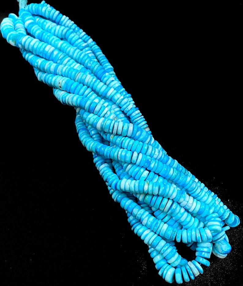 Opale péruvienne naturelle en perles rondes lisses de 40,6 cm pour réparer et créer des bijoux