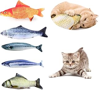 Fish Cat Toy Catnip Toy 5 Pieces Cat Toy Fish Cat Interactive Toy 20 cm Simulation Fish Pillow Chew Toy Set Cat/Kitten/Kitty