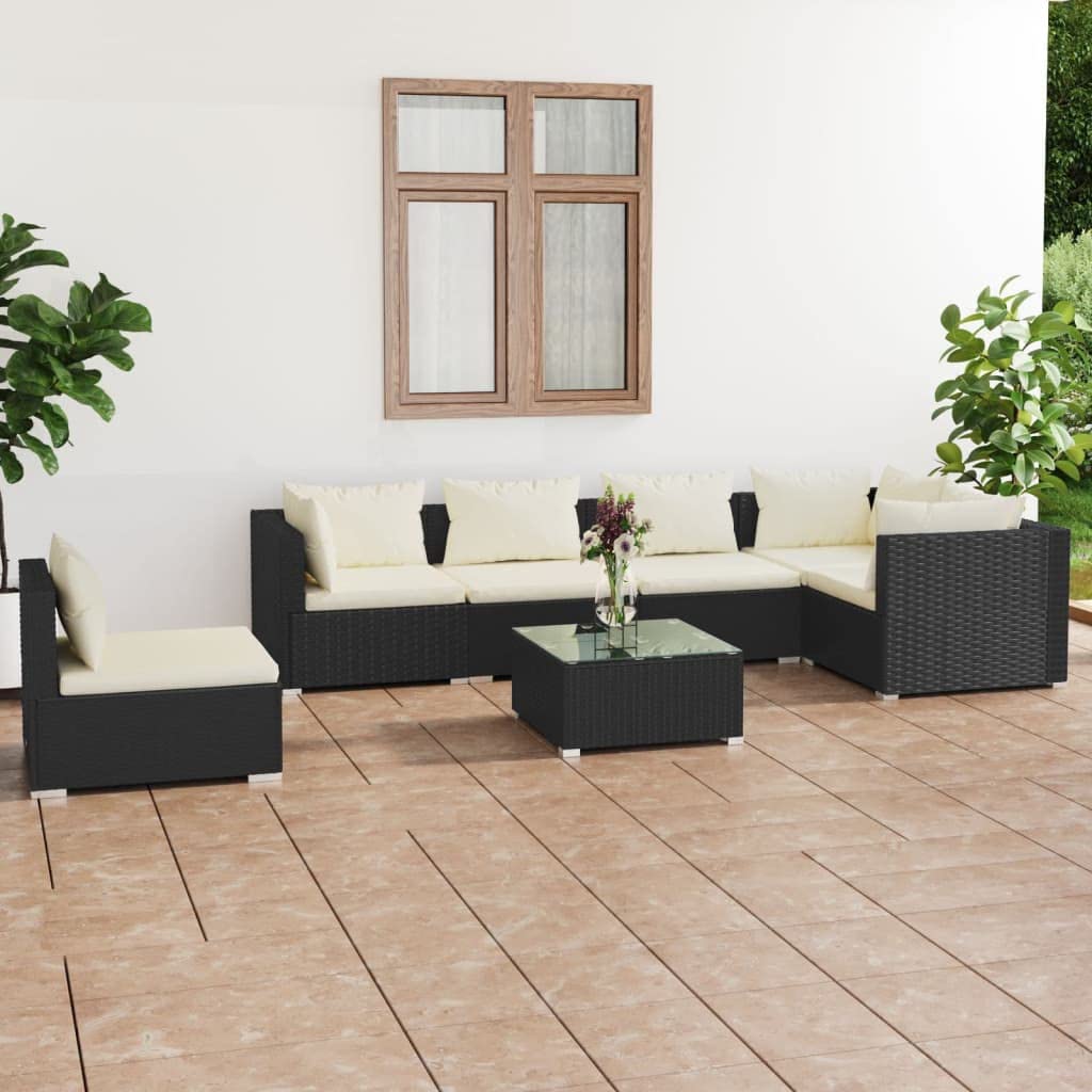 Set di mobili da giardino per terrazze, mobili da balcone, 7 pezzi