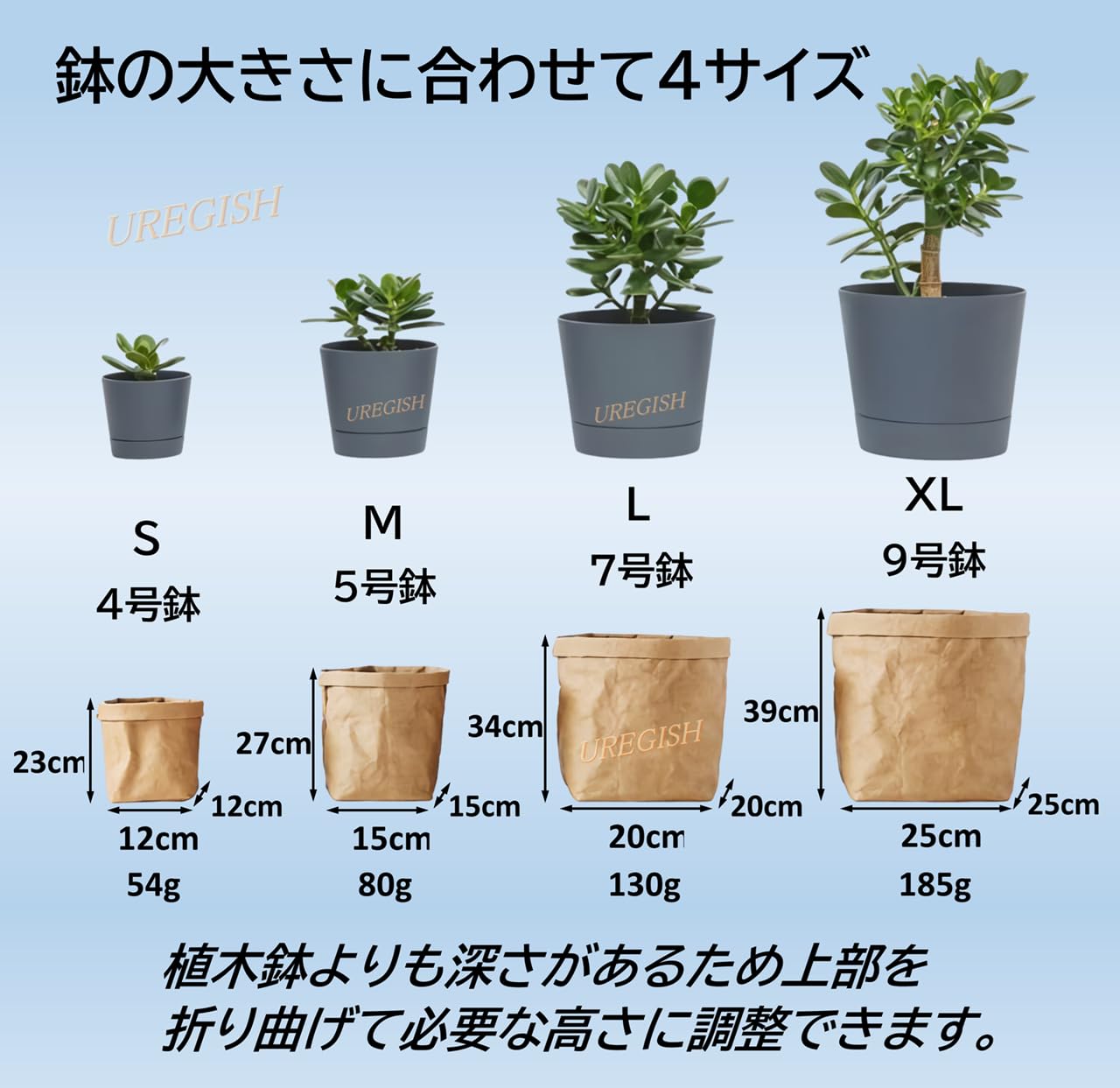 Amazon.co.jp: プランターカバー 室内 観葉植物 天然素材 クラフト紙