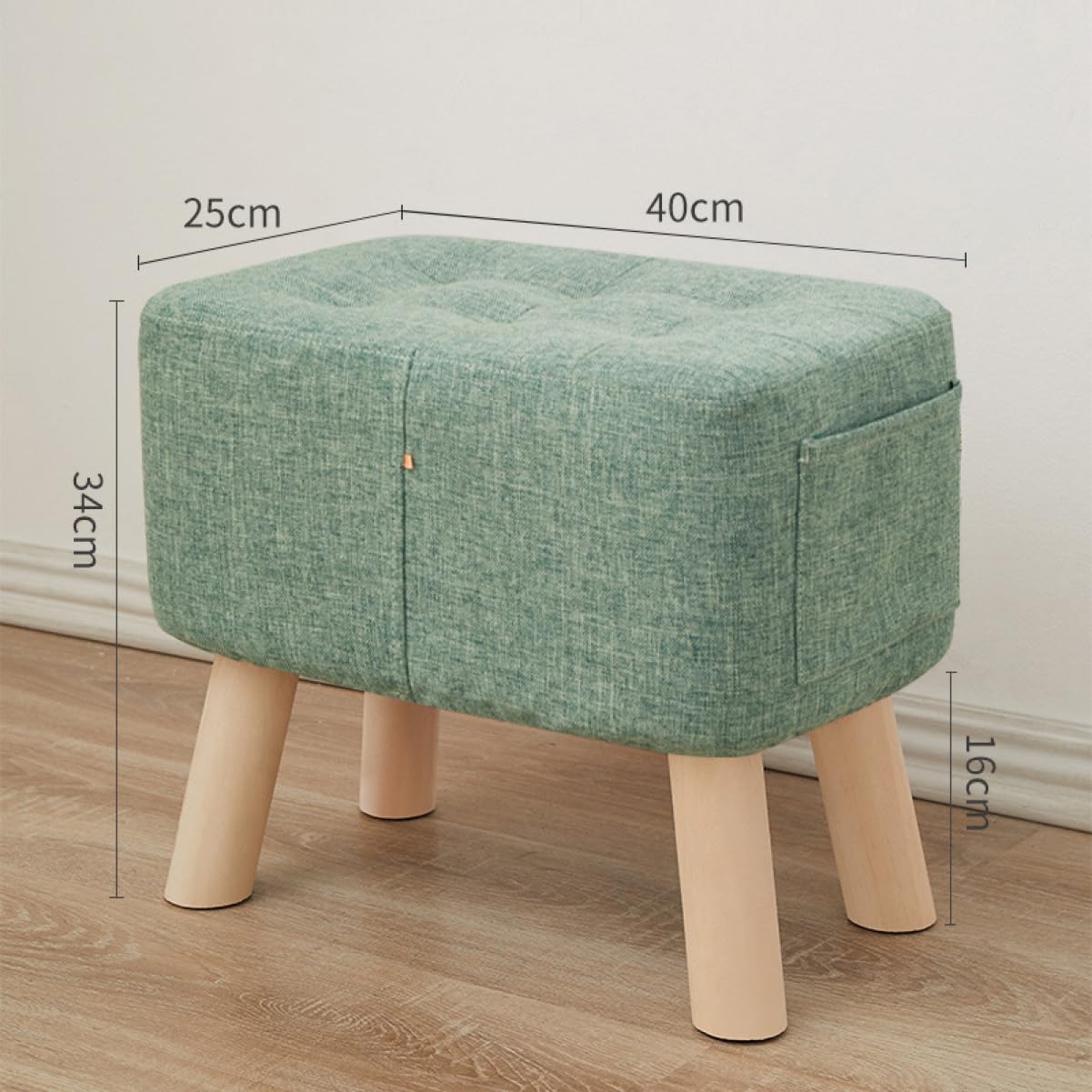 Amazon｜THLD オットマン スツール 高さ33cm グリーン1 腰掛け 足置き