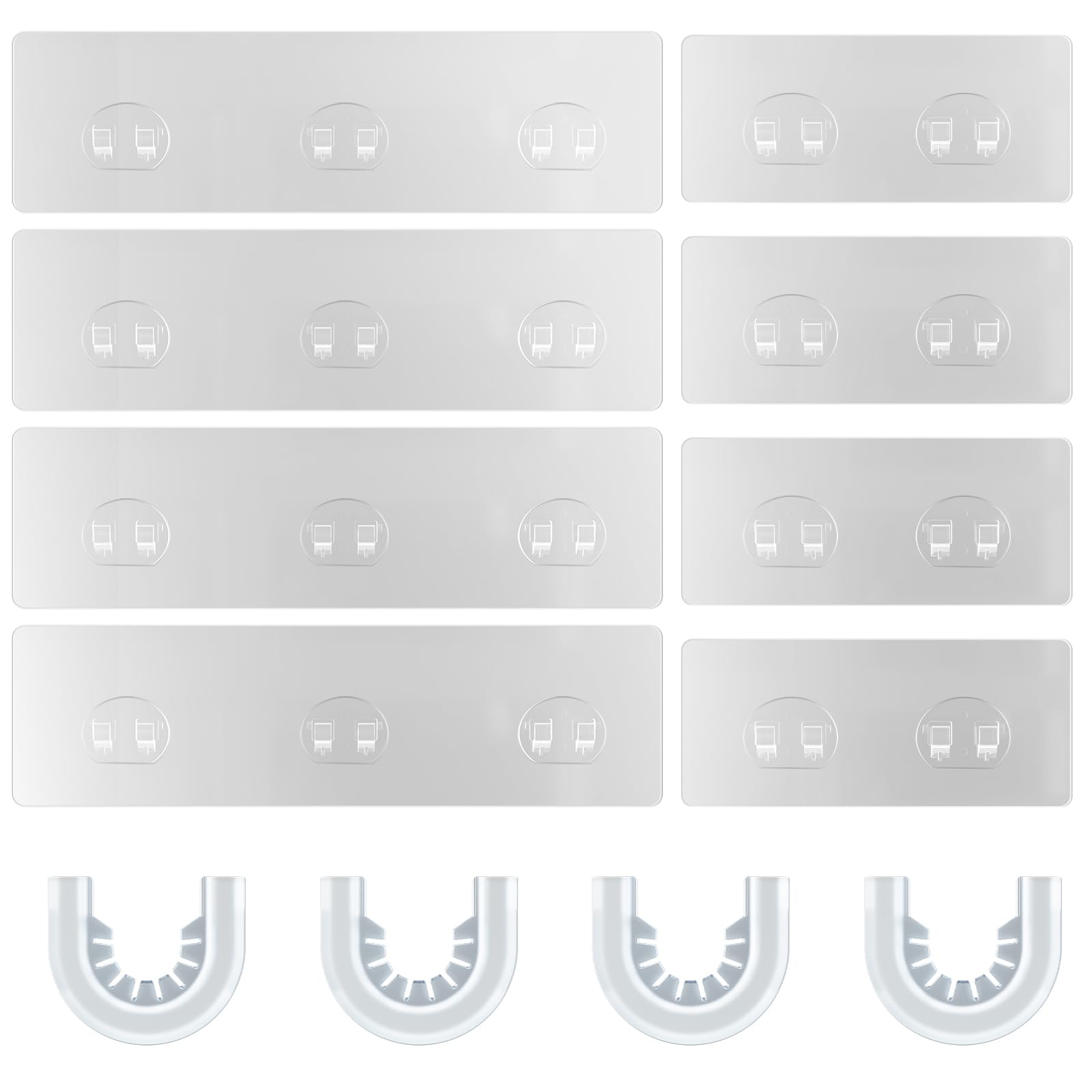 Lsnisni 12 Pack Shower Caddy Adhesive Replacement Strong Adhesive Strips Waterproof Hooks No Drilling for Bathroom Storage Shelves