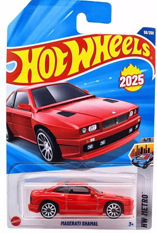 Image of Hot Wheels Maserati Shamal HW Metro Ages 3 and Up 58 /250 (Red)