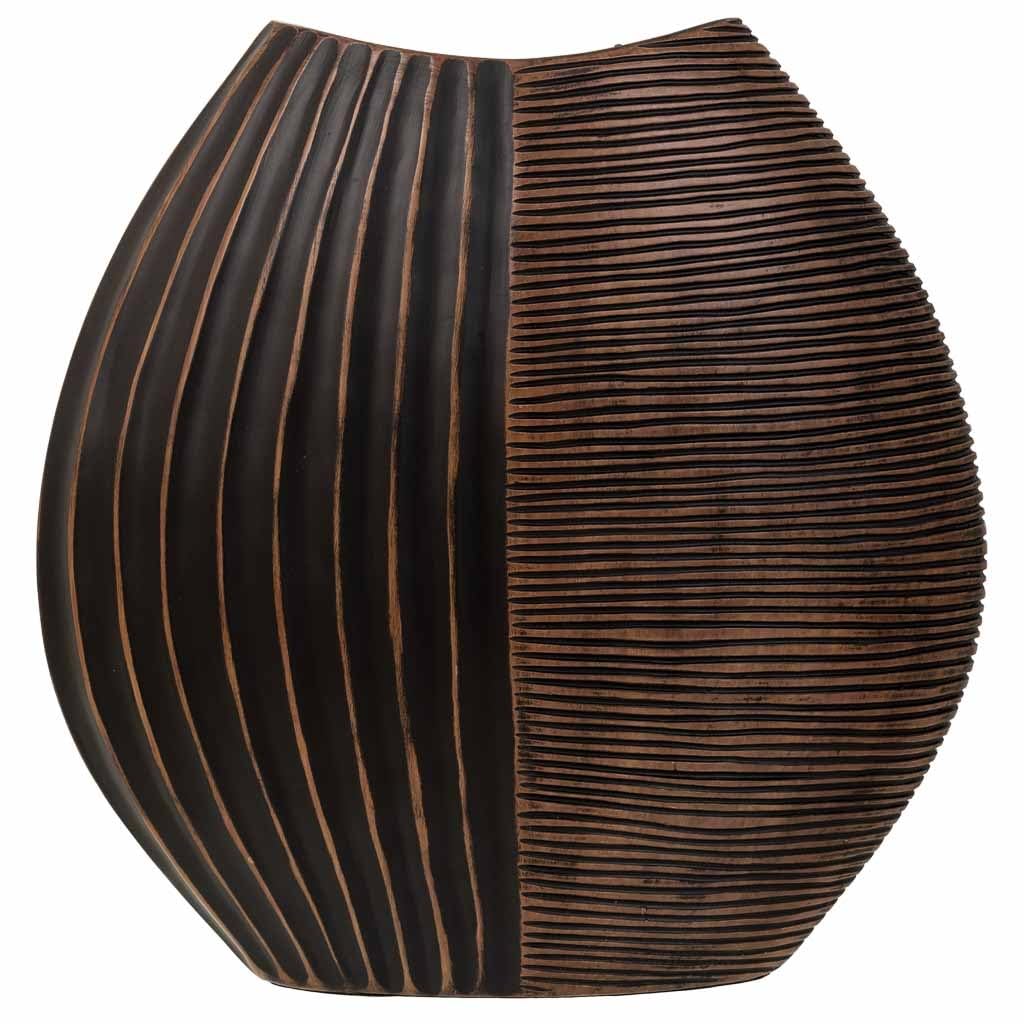 WANDERLUST DECO Jarrón de poliresina Marrón 29,5x10,5x29,5
