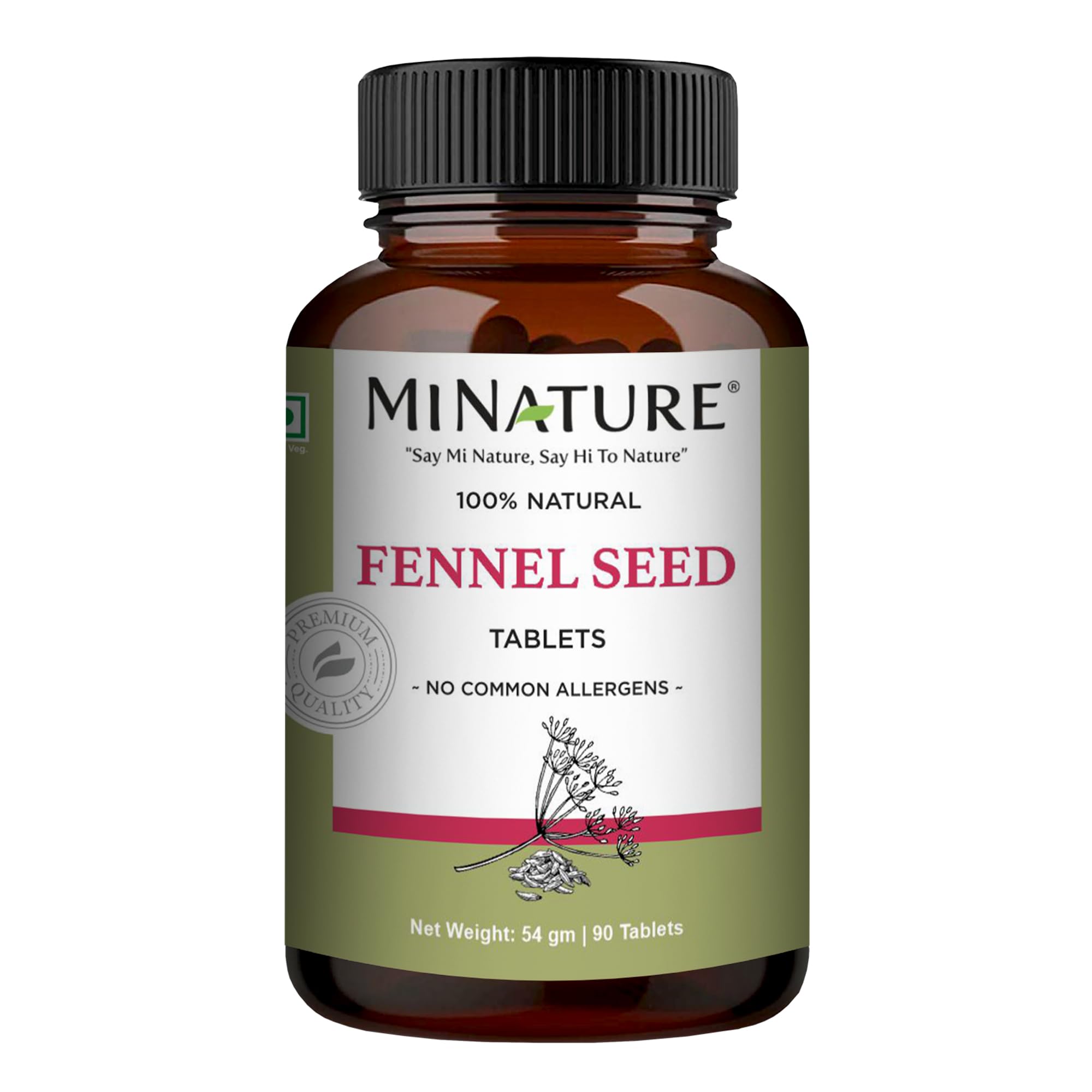 mi nature Fennel Seed Tablets (Saunf) | Variyali| Helps Digestive Harmony || Herbal plant based |90 Tablets 45 Day supply