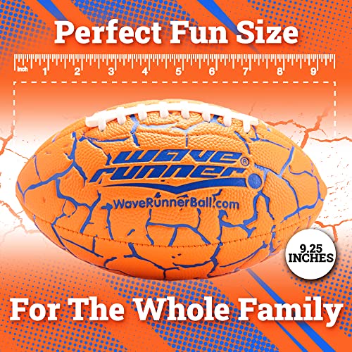 Wave Runner Grip It Waterproof Football- Size 9.25 Inches With Sure-Grip Technology | Let's Play Football In The Water! Extreme Metallic Series (Orange/Blue) #TOP4