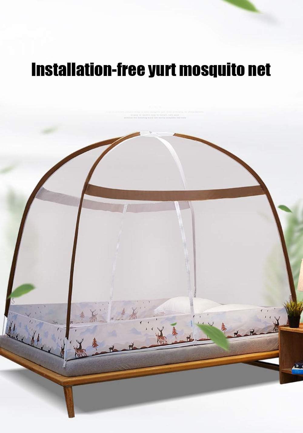 Mosquito Net, Bed Canopy Pop Up Foldable Easy to Setup with Bottom Anti Mosquito Bites for Bed Camping Travel Home Outdoo (Color : 2, Size : 1.8 * 2m)