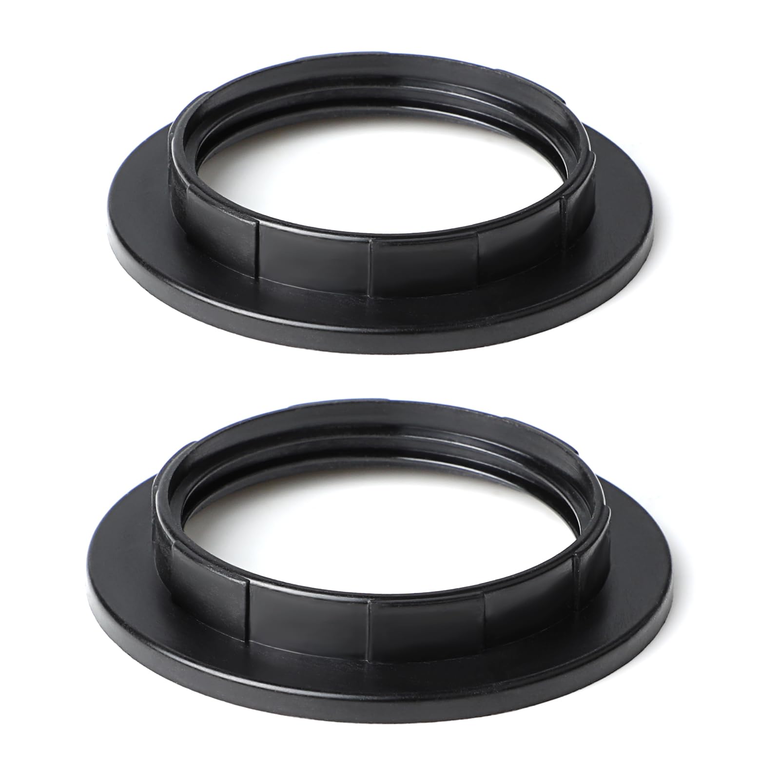Unicozin Lamp Shade Rings, Socket Ring for Medium Base E26 Sockets, Lighting Accessories Lamp Holder for Glass Lamp Shades/Light Fixtures, Black 2Pcs