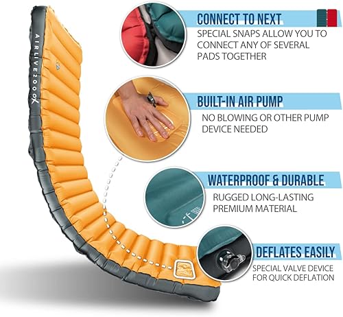 Miniatura 3 de ZOOOBELIVES Airlive2000X - Colchoneta inflable para acampar con bomba incorporada, extra gruesa y ancha, lo último y cómodo tapete de aire compacto