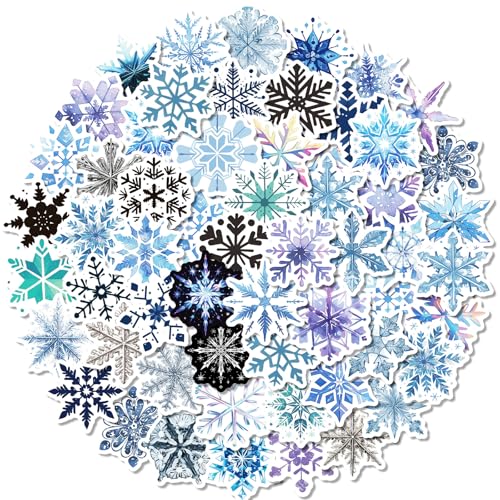 100 pièces d'autocollants de neige, flocons de neige hivernaux scintillants, autocollants Frozen, autocollants en vinyle imperméables pour décoration DIY,...