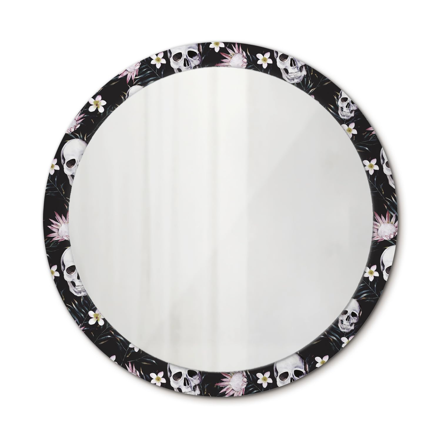 Grand miroir imprimé rond 100 cm moderne deco murale salon et chambre