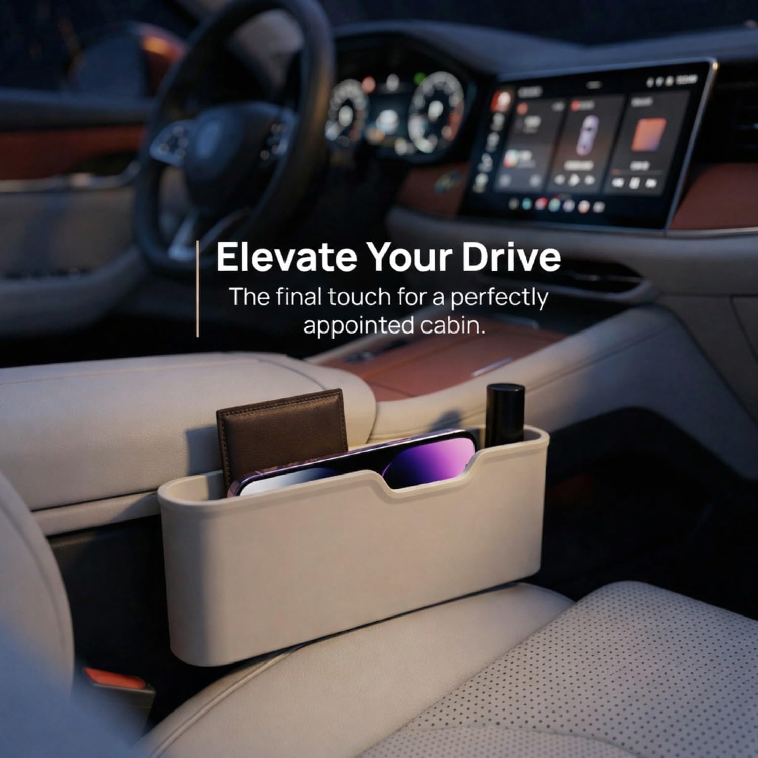 Organizer per fessura del sedile auto in silicone, riempitivo per sedile auto per sedile e console centrale, vano portaoggetti per cellulare, carte, chiavi e piccoli oggetti (Nero, lato