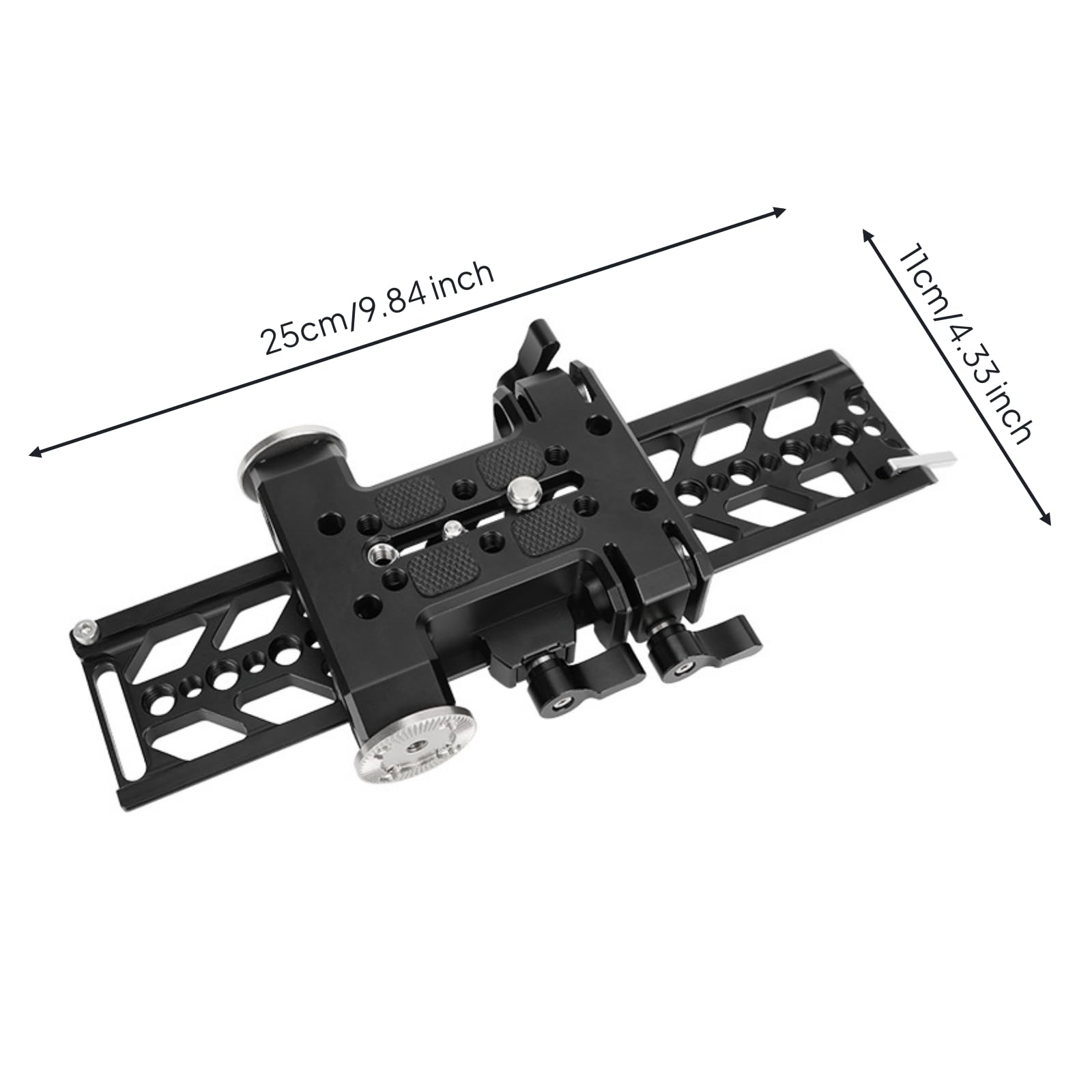 Base di Montaggio Fotocamera Piastra a Coda di Rondine 254cm con Sgancio Rapido Morsetto Doppi Barre 15mm Interasse 60mm Lega di Alluminio Acciaio