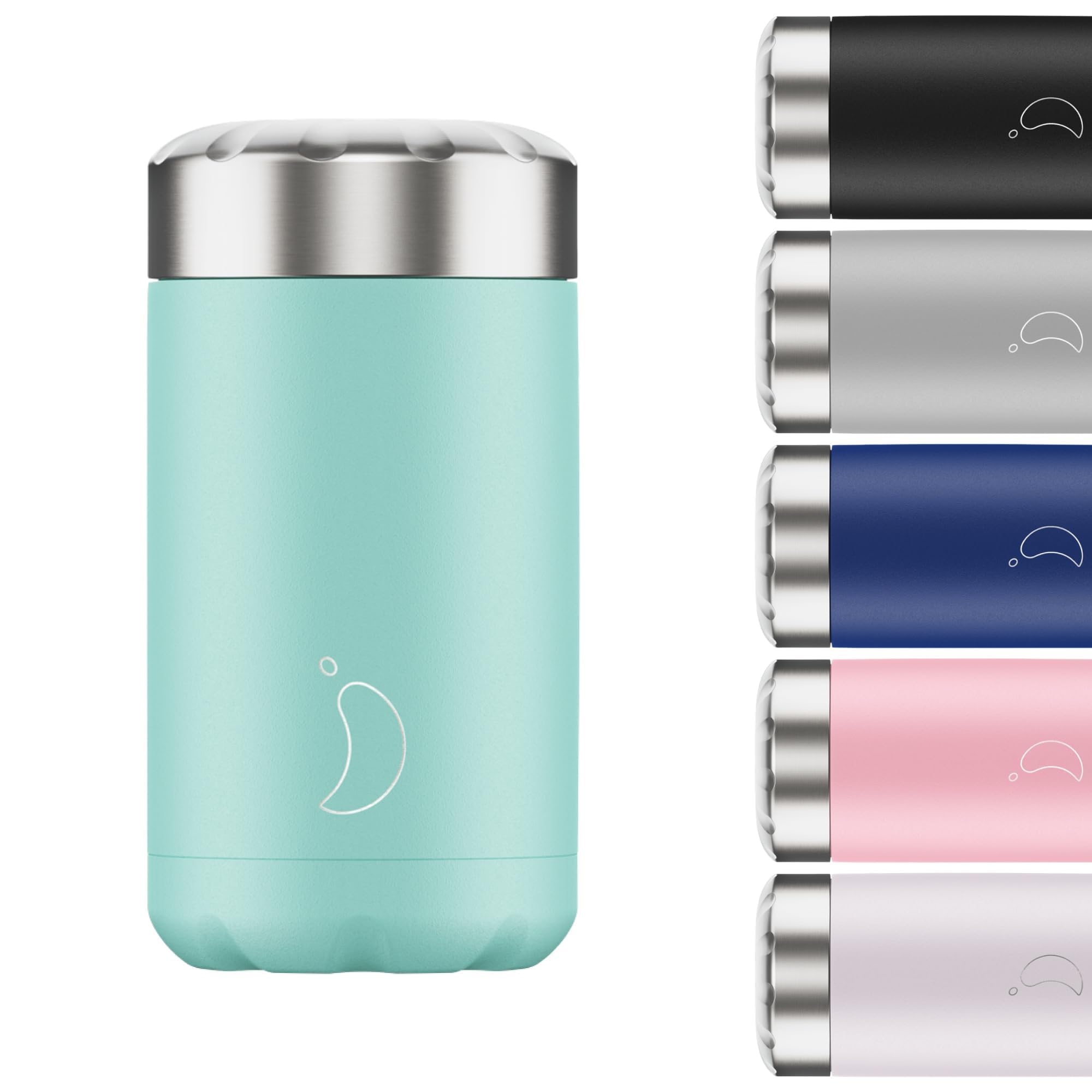 Chilly's Food Pot - Leak-Proof, Premium Stainless Steel Reusable Food Container - Double-Walled Insulated for Hot or Cold Lunch Storage - Pastel Green - 500ml