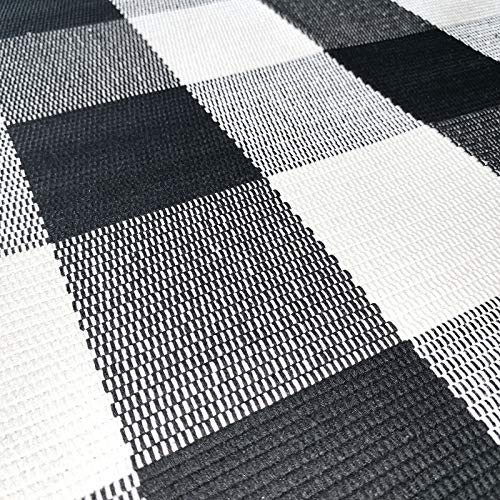 Tapete decorativo negro y blanco de algodón 35.4x23.6 in miniatura 3