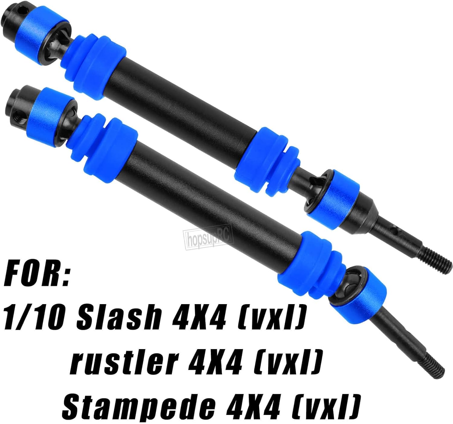 RC Harden Front Rear CVD Driveshafts Upgrades Part for 1/10 Slash&rustler&Stampede 4WD 4X4 (VXL),#45 Steel Drive Shaft Axles Hops up(4PCS),Black witrh Navy Blue
