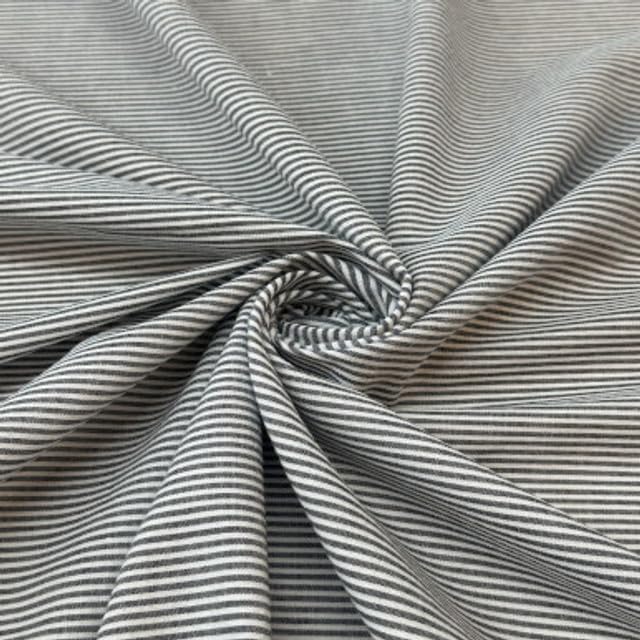 Pure Cotton Seersucker, 58" Wide, Fabric by The Yard, Pure 100% Cotton, Machine Washable, Lightweight, Black/White Stripe, 2 Yards