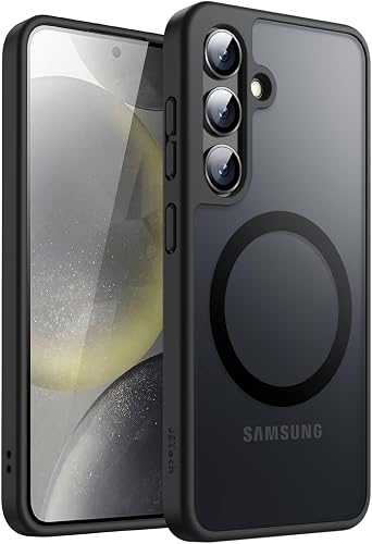 JETech Magnetic Case for Samsung Galaxy S24+ / S24 Plus 5G, Compatible with MagSafe, Translucent Matte Back Shockproof Phone Cover (Black)