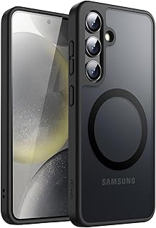 JETech Magnetic Case for Samsung Galaxy S24+ / S24 Plus 5G, Compatible with MagSafe, Translucent Matte Back Shockproof Phone Cover (Black)