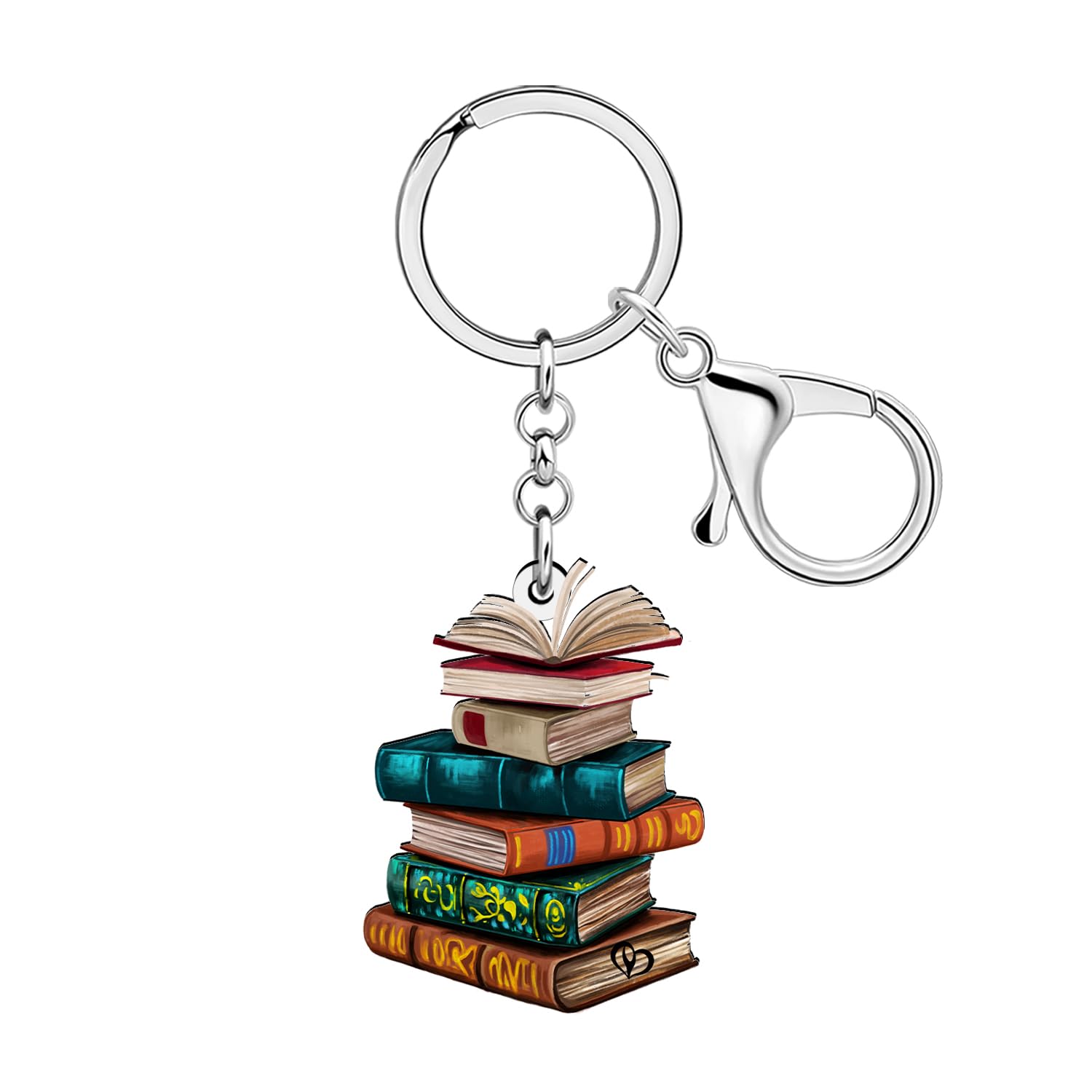 LONYOOAcrylic Book Keychain Accessories Bookish Gifts for Book Lovers Women Bookworm Reader Girls Kids Backpack Purse Charms