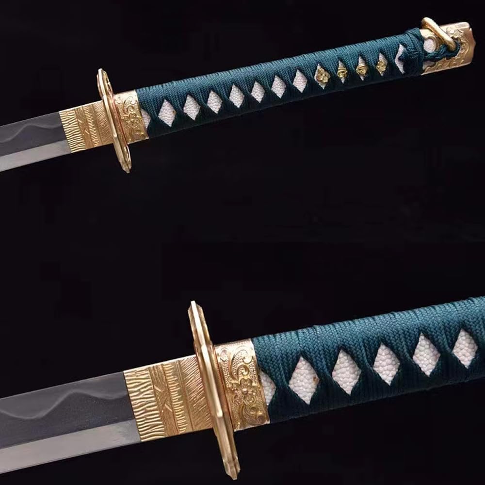 Jade Steel,Hand Forged,Overlay Burned Blade,High Temperature Hardened,Japanese Sword Katana,Tai Knife