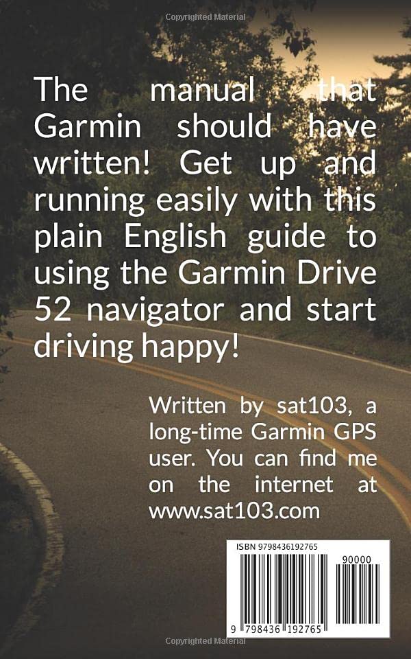 Back cover of The Better Garmin Drive 52 Manual book