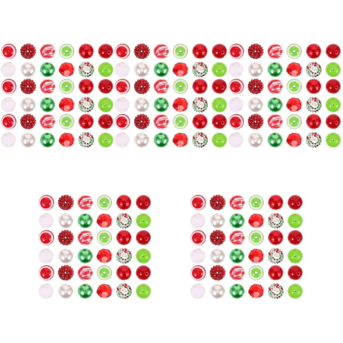 FRCOLOR 5 Confezioni Perline Acriliche Rotonde Miste per Fai, Natale,