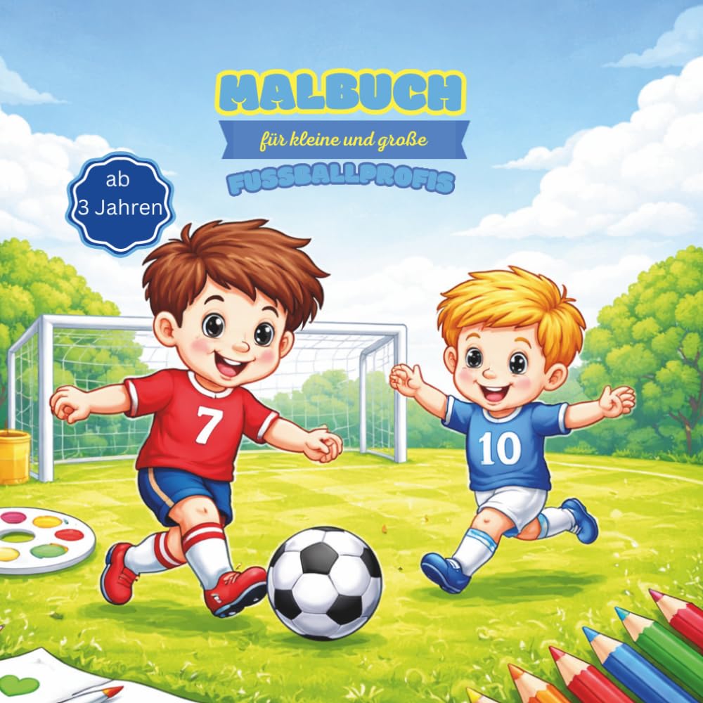 Mein Fußballmalbuch: Malbuch I ab 3 Jahren I Kinder I Jungen und Mädchen I süße und kindgerechte Fußballillustrationen I Fußball I Malspaß I Kreativität (Malbücher)
