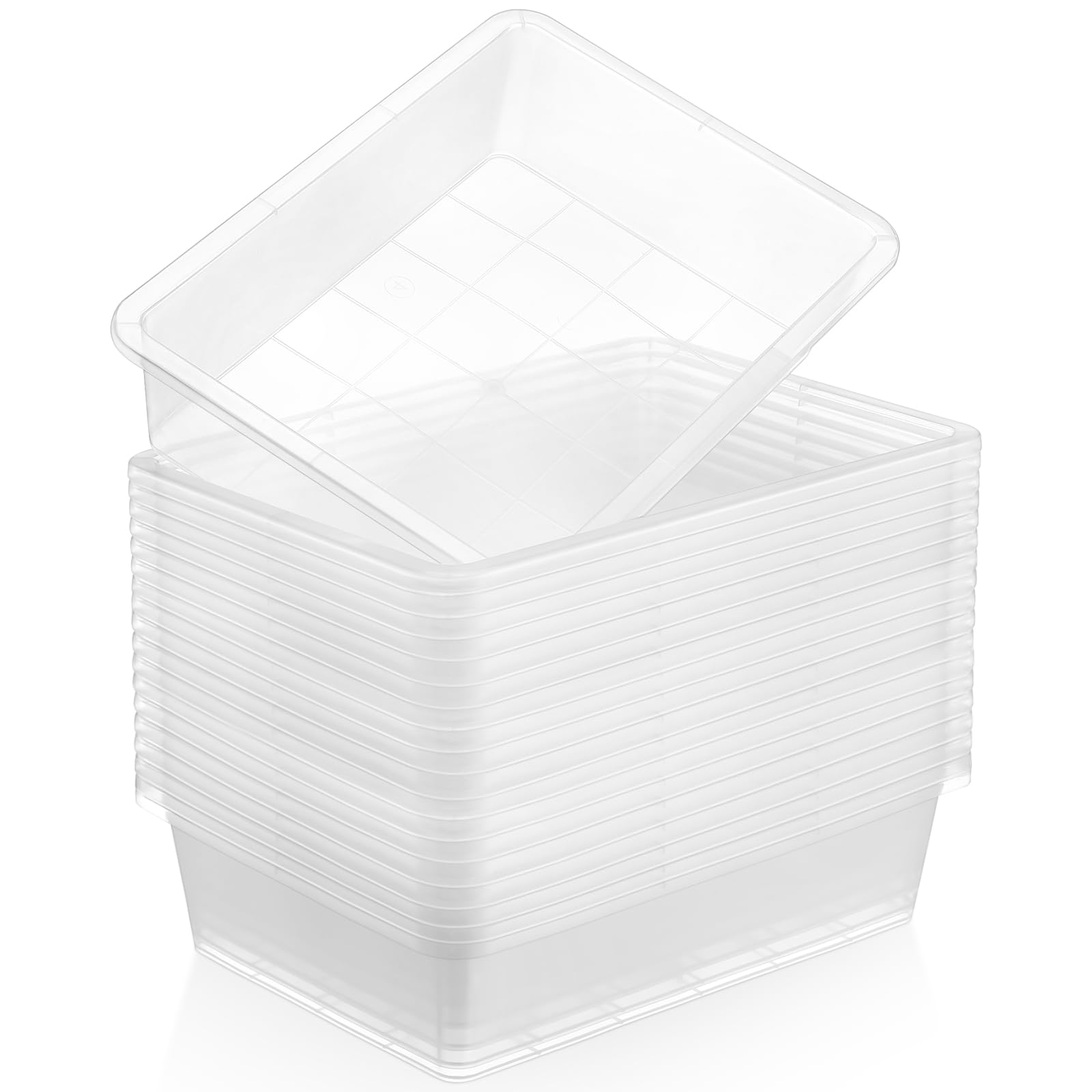 Photo 1 of Hoteam 18 Pcs Transparent Plastic Trays