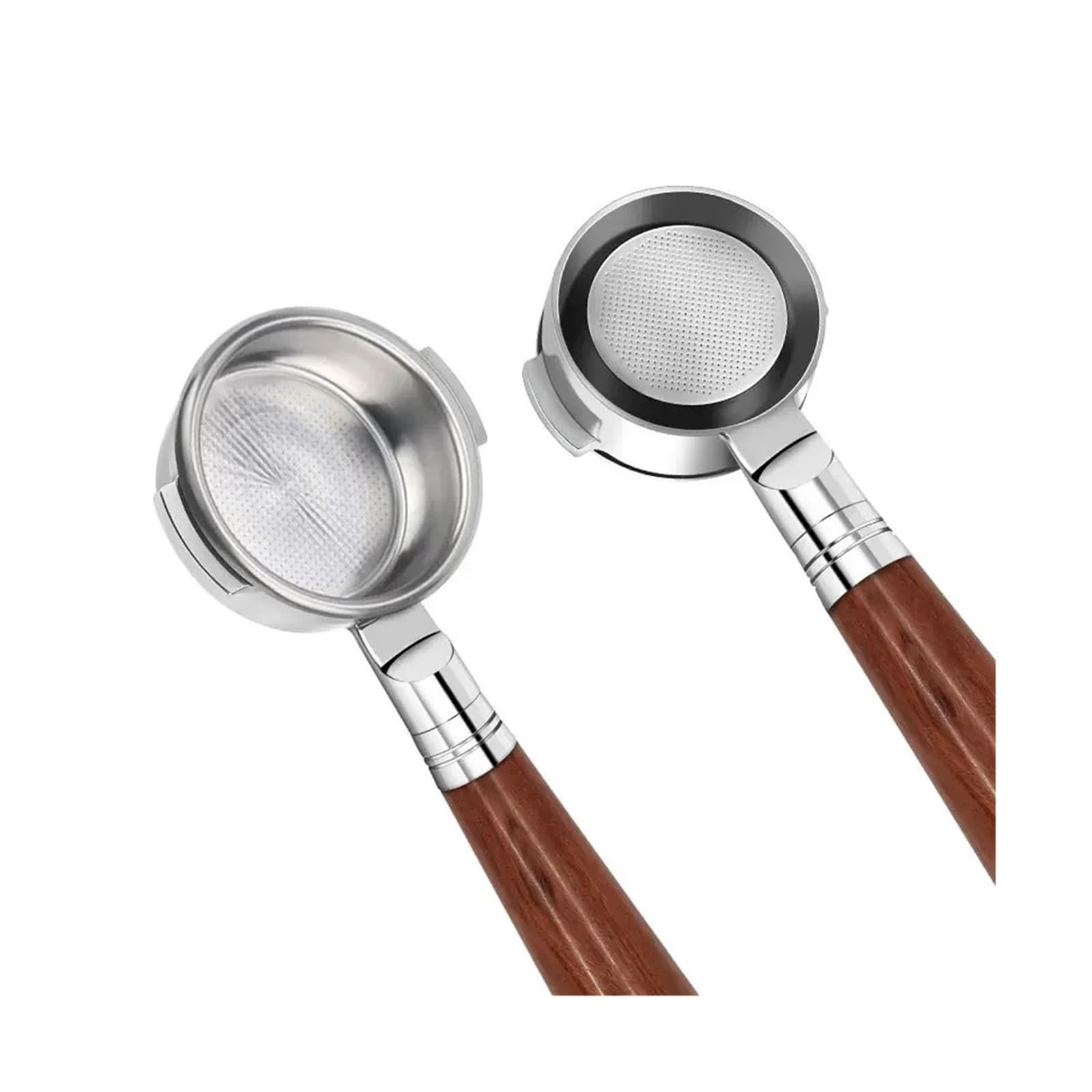 Portafiltro Sin Fondo De Acero Inoxidable De 58 Mm, Compatible Con Breville BES058NP, De Doble Caldera.(BES920 Red wood)